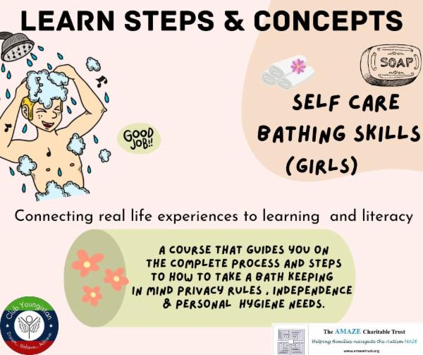 Bathing Worksheet Bathing with printable worksheets (Girls)